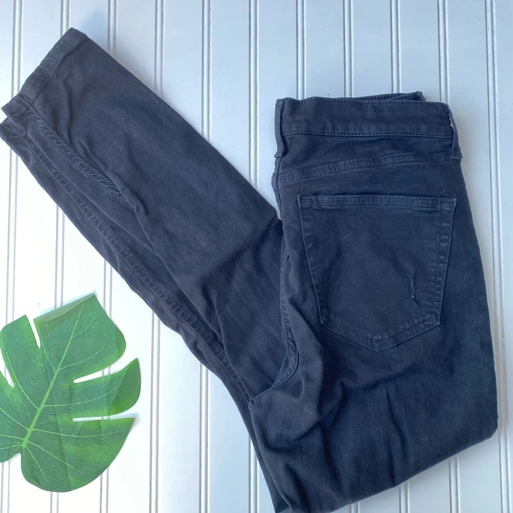 TopShop Distressed Black MoTo Jaime Skinny Jeans